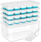 DOQAUS Ice Cube Tray with Lid and Bin,4 Pack Ice Cube Trays for Freezer