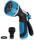 Hose Nozzle with Adjustable 10 Watering Patterns,Garden Hose Spray Nozzle with Slip Resistant High Pressure,Water Hose Nozzle Sprayer for Plants & Lawns Watering,Car Washing and Pet Showering