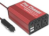 Pro Chaser 400W Power Inverters for Vehicles - DC 12v to AC 110v Car Inverter Converter, 6.2A Dual USB Charging Ports, Dual AC Adapter for Laptops Air Compressor
