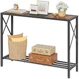 Tajsoon Console Table 41.8", 2 Tier Industrial Entryway Table with Shelves