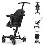 Dream On Me Lightweight and Compact Coast Rider Stroller with One Hand Easy Fold, Adjustable Handles and Soft Ride Wheels, Black