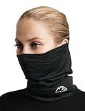 Merino.tech Merino Wool Ski Neck Gaiter - Face Mask Neck Warmer for Men & Women (165 Сharcoal)