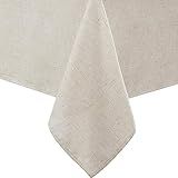 Laura Ashley Dothan Luxury Linen Blend Tablecloth for Formal Dining, Holiday, Wedding or Party, 60" x 120", Taupe