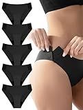 TIICHOO Post Surgery Underwear for Women Adaptive Incontinence and Period Panties with Side Hooks Tear Away Underwear 5 Pack (5 Black, Large)