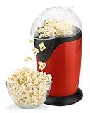 Hot Air Popcorn Maker, 12-Cup Electric Pop Corn Popper machine with Measuring Cup & Butter Melter, Fast Popping & Oil-Free, BPA-Free kitchen appliances for Home Movie Nights & Parties - Ruby