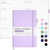 Undated Weekly Planner for 2026, Forvencer Simplified Weekly & Monthly Calendar Planner, Cute Daily Organizer Notebook, Agenda Journal to Track Goals & Tasks, Start Anytime, A5 Size, Lilac