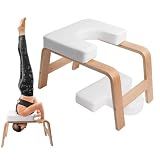 QVEEQ Yoga Headstand Bench PU Pad Headstand Trainer Max Load 300lbs White