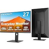 INNOCN 27" 2K 1440P QHD Monitor 100Hz IPS PC Computer Monitor for Mac Laptop, 65W USB C, HDMI, DP, Built-in Speaker, Eyes Care, Height/Pivot Adjustable, VESA Mountable - Black, 27D1Q