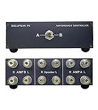 SOLUPEAK P2 2 Way Amp/Speaker Switch Selector Box, Passive Audio Switcher