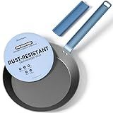 stackbear Carbon Steel Frying Pan 10 Inch, Nitrided Carbon Steel Skillet, Preseasoned Rust Resistant Cooking Pan, Induction & Oven Safe Professional Cookware