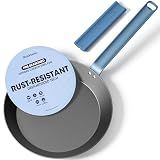 stackbear Carbon Steel Frying Pan 10 Inch, Nitrided Carbon Steel Skillet, Preseasoned Rust Resistant Cooking Pan, Induction & Oven Safe Professional Cookware