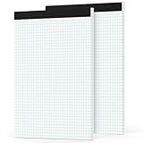 Zaviko Graph Paper Pad 8.5 x 11, 2 Pack, 4x4 Graph Ruled, Grid Paper Pad 8-1/2" x 11", Blueprint Quadrille Pad, Easy Tears Off, Grid Pad Notebook 8.5 x 11, White 70 GSM Graft Paper, 30 Sheets/Pad