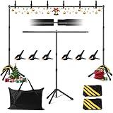 Backdrop Stand 10x7.5 FT for Photography Studio, 3-in-1 T-Shape Photo Backdrop Stand Kit for Birthday Party, Background Stand for Photo Video Studio with Carring Bag, Banner Stand with 2 Sandbags