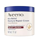 Aveeno Skin Relief Intense Moisture Repair Body Cream with Triple Oat & Shea Butter Formula, Helps Heal, Repair & Restore Very Dry Skin with Long-Lasting Moisture, Fragrance-Free, 11 oz