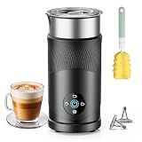 Ecoflarix 350ml Electric Milk Frother: 4-in-1 Hot & Cold - Grayish Black