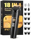 Beard Trimmer for Men,18 in 1 Electric Razor & Hair Clipper,Accessories mens‑electric‑shaver,Waterproof Mustache Grooming Kit,Rechargeable Beard Trimmer