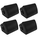 Herdio 5.25 Inches 600 Watts Passive Indoor Outdoor Speakers Wired Waterproof,Wall Mount Speakers with Loud Volume Suitable for Patio,Garden Home Theater,Black (2 Pairs)