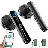 Fingerprint Door Lock - Smart Door Handle with Keypad, Biometric Door Knob for Bedroom, Home Office