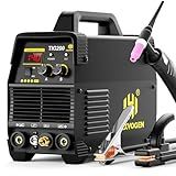 H HZXVOGEN 200A TIG Welder, High Frequency Welder 110/220V TIG/MMA 2 IN 1 Welder Machine with Post Gas TIG Welding Machine