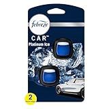 Febreze Car Air Freshener Vent Clip Platinum Ice Scent, .07 oz. Car Vent Clip, 2 Count