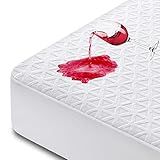 Premium 100% Waterproof Mattress Protector Queen Size, Breathable Bed Cover 3D Air Fabric Cooling Mattress Pad Cover Smooth Soft Noiseless Washable, 8''-21'' Deep Pocket (White)