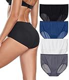 ANLIQI Womens Briefs Travel Underwear Quick Dry Nylon Panties Stay Fresh Super Soft&Lightweight Hipster Comfortable Sexy Undies(4B,S)