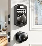 Veise KS01C Keyless Entry Deadbolt Door Lock with Knobs, Matte Black