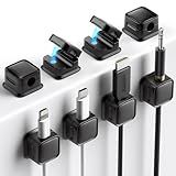 8 Pack Cord Organizer Holder,Costop Strong Adhesive Desk Cable Management Magnetic Easy Open,Organize Phone Charging Cords Wire Holder Organizer Neatly for Home,Office,Car,Desk,Nightstand