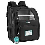 PetAmi Dog Backpack Carrier for Small Large Cat, Pet, Puppy, Ventilated Pet Hiking Backpack Travel Bag, Airline Approved Cat Backpack Carrier, Camping Biking Dog Bag Up to 18lbs Pet, Black
