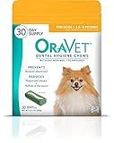 OraVet Dental Chews for Dogs, Oral Care and Hygiene Chews (Extra Small Dogs, 3.5-9 lbs.) Yellow Pouch, 30 Count