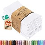 Utopia Kitchen Cotton Blend White Cloth Napkins [12 Pack, 18x18 Inch]