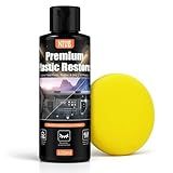 NIUB 120ML Plastic Restorer for Cars, Car Plastic Restorer, Black Trim Restorer, Plastic Restorer for Car Exterior & Interior – Restores Faded Plastic