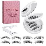 KS02-4 Newly Upgraded Soft Magnetic Eyelashes - Natural Look, Reusable with Applicator, Glue-Free Magnetic Lashes Kit for Effortless Wear & Removal (2 Pair)