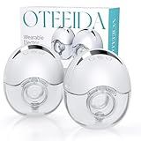 Hands Free Breast Pump Wearable MY-375 - Strong Suction, Low Noise, Wearable Breastfeeding Pump with 4 Mode &12 Levels, Portable Electric Breast Pump 24mm - 17/19/21/Insert/Flange, 2 Pack (White)