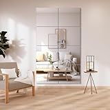 Delma Frameless Mirror Tiles 14"x12"x8 Pcs Wall Mounted, Shatter Resistant Full Length Tempered Glass Panels for Home Gym Bathroom Bedroom & Living Room Decor