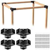 ORIGLE Pergola Brackets - Heavy Duty Pergola Kit(Q235 Steel Anti-Corrosion, 3.6"x3.6" Fit) - 4x4 Brackets kit for DIY Garden, Patio, Gazebo - Weatherproof for 4x4 Wood Beams (4-Pack)