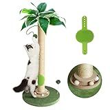 Fantasreen Cat Scratching Post 33'' Cat Scratcher Tall Scratching Posts for Indoor Cats with Cat Toy and Interactive Ball Self Groomer for Kittens Adults Cats