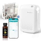 Waterless Essential Oil Diffuser, 2500 Sq.Ft Coverage, Bluetooth App Control, No-Noise Wall-Mounted Aroma Diffuser, 400ml, Perfect for Home, Hotel & Office, Valentines Day Gift, White
