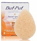 Buf-Puf Gentle Facial Sponge, Dermatologist Developed, Removes Deep Down Dirt & Makeup That Causes Breakouts and Blackheads, Reusable, Exfoliating, 1 Count