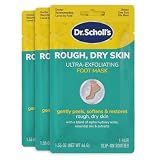 Dr. Scholl's Rough, Dry Skin Ultra Exfoliating Foot Peeling Mask, 3 Pairs Moisturizing Socks Gently Peels and Softens, with Urea, Dry Skin Callus Remover for Feet