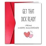 Esivelo Hilarious Anniversary Card for Husband, Happy Anniversary Card Gift, One Year Cardstock for Boyfriend, (Get that Ready)