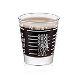 Ackers Shot Glasses Etching Scale Measuring Cup 1PACK Espresso Shot Glasses Liquid Heavy Glass 26-Incremental Measurement 1 OZ, 2 TBS, 6 TSP, 30 ML Kitchen Tools