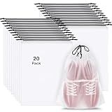 20 Pack Shoe Bags for Travel, Clear Travel Shoe Bags for Packing Waterproof