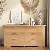 DUMOS 6-Drawer Storage Cabinet, 59" Wide Modern Chest of Drawers, Wood