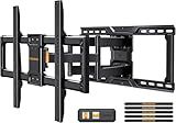 Perlegear UL-Listed Full Motion TV Wall Mount for 42–90 Inch TVs up to 150 lbs, Pre-Assembled TV Mount with Tool-Free Tilt, Swivel, Extension, Max VESA 600 x 400mm, 12″/16″/18″/24″ Wood Studs, PGLF16