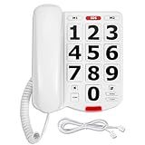 Large Button Phones for Seniors,Big Button Corded Phone for Seniors,1.06" × 1.18" Large Buttons,3 One-Touch Speed Dial Keys,Loud Volume,Visually Impaired Telephone Landline Phones for Elderly People
