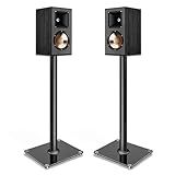 PEGZONE Speaker Stands Pair for Surround Sound,55 LBS Capacity,30.1 inch Floor Bookshlef Speaker Stands,Cable Management,Large Base,1 Pair,Black