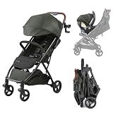 Ingenuity 3Dquickclose CS+ Compact Fold Stroller – Lightweight Stroller with Oversized Canopy, Extra-Large Storage and Compact Fold, Forest