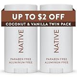 Native Deodorant Contains Naturally Derived Ingredients, 72 Hour Odor Control, Deodorant for Women and Men, Aluminum Free, Coconut & Vanilla 2.3 oz (Pack of 2)