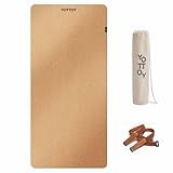 YOTTOY Yoga Mat,Non-Slip Hot Yoga Mat with Anti-Tear Design and Friendly Natural Rubber Mat with Strap and Bag (Cork Pure)